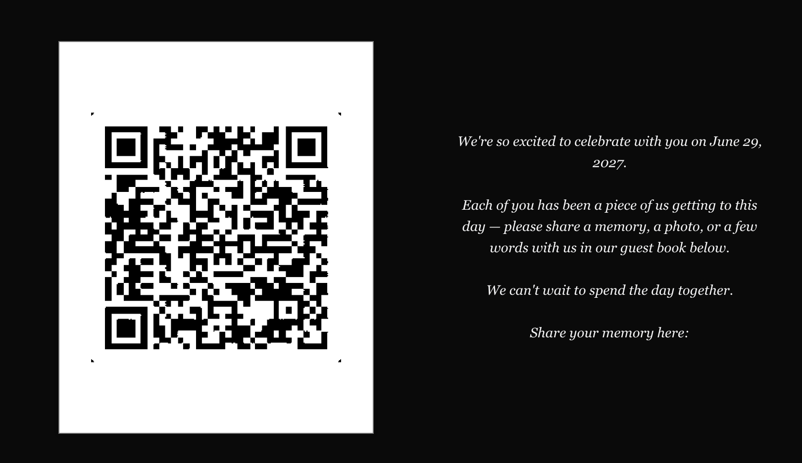 Scan this QR code with your phone to hear a sample message read aloud.